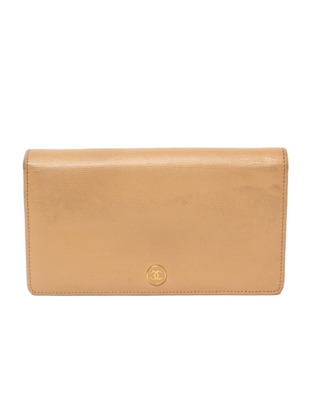 Chanel Wallet Gold Beige